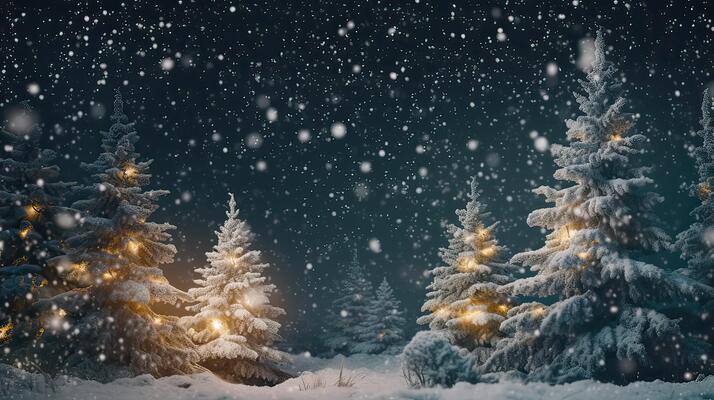 Weihnachten Baum und Weihnachten Beleuchtung auf abstrakt schneebedeckt  Landschaft Hintergrund, Weihnachten Hintergrund Konzept mit Werbung Raum.  generativ ai. 22677795 Stock-Photo bei Vecteezy