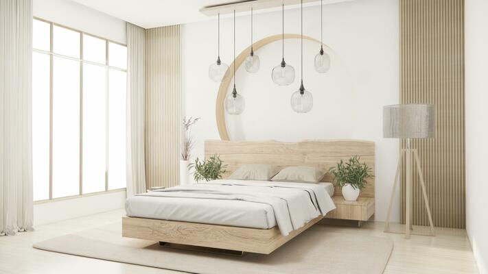 natürlich, hell Kinder Schlafzimmer Innere mit hölzern Möbel, Designer  Zubehör und Plakate auf ein Weiß Wand, generativ ai 22814205 Stock-Photo  bei Vecteezy