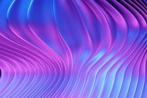 geometrische Streifen ähnlich wie Wellen. abstraktes blaues und rosa leuchtendes kreuzungslinienmuster. 3D-Darstellung foto
