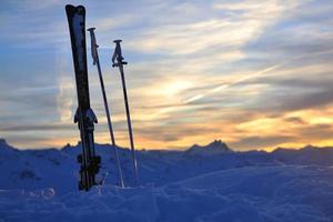 Berg Schnee Ski Sonnenuntergang foto