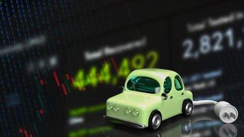 das Auto- und Elektrostecker-On-Chart-Geschäft für Öko- oder Automobilsystem 3D-Rendering foto