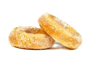 Zuckerring Donut isoliert auf weißem Hintergrund foto
