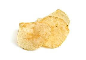 Kartoffelchips lokalisiert auf weißem Hintergrund foto