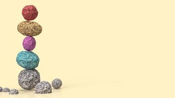 Steinwaagenbild für Spa- oder Zen-Konzept 3D-Rendering foto