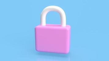 Der rosafarbene Hauptschlüssel für das 3D-Rendering des Sicherheitskonzepts foto