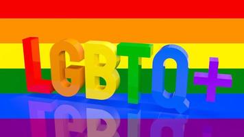 der mehrfarbige lgbtq-text für das transgender-konzept 3d-rendering foto