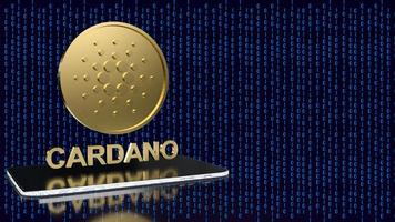 die cardano- oder ada-münzen für kryptowährung oder technologiekonzept 3d-rendering foto