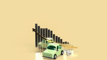 das Auto- und Elektrostecker-On-Chart-Geschäft für Öko- oder Automobilsystem 3D-Rendering foto