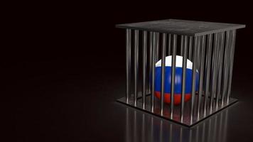 russland ball im käfig für sanktionskonzept 3d-rendering foto