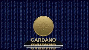 die cardano- oder ada-münzen für kryptowährung oder technologiekonzept 3d-rendering foto