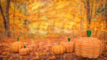 Kürbis in der Herbstsaison für Thanksgiving-Konzept 3D-Rendering foto