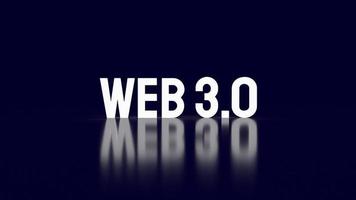 der web 3.0-text für das technologiekonzept 3d-rendering foto