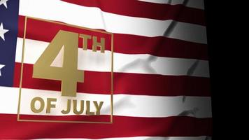 goldtext 4. juli auf amerika-flagge für feiertagsinhalt 3d-rendering foto