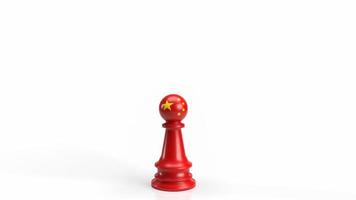 das rote chinesische schach auf weißem hintergrund für das 3d-rendering des geschäftskonzepts foto