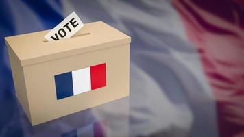 die box und die abstimmungskarte für die französische präsidentschaftswahl 3d-rendering foto