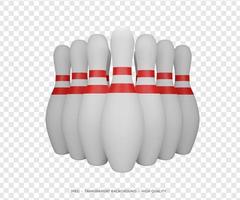 3D-Rendering zehn Bowling-Pins foto