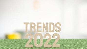 Trends 2022 Text für Businessplan-Konzept 3D-Rendering foto