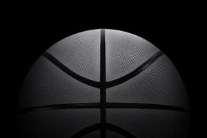 Nahaufnahmedetail des Basketballball-Beschaffenheitshintergrundes. 3D-Rendering foto