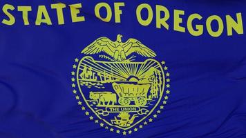 Flagge des Staates Oregon, Region der Vereinigten Staaten, weht im Wind. 3D-Darstellung foto