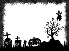 halloween-silhouette schwarz-weiß-bildillustration foto