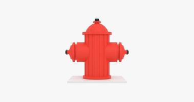 3D-Render Hydrant Vorderansicht foto