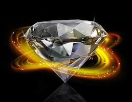 schillernder Diamant im Lichteffekt des Goldkreises foto