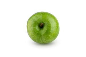 frischer grüner Apfel isoliert auf weißem Hintergrund. foto