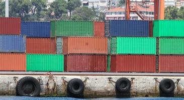 Container in einem Hafen foto