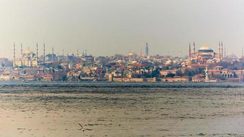 die Blaue Moschee und die Hagia Sophia. Retro-Stil foto