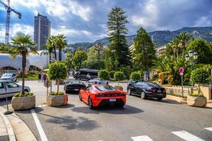 monte-carlo, monaco - juni 2017 grauer ferrari 458 italia in la condamine, monte-carlo, monaco, cote d'azur, französische riviera foto