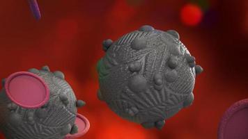 das virus in dunklem 3d-rendering für medizin- und gesundheitsinhalte. foto