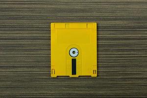 Diskette für Disk-System Vintage-Technologie-Bild-Draufsicht. foto