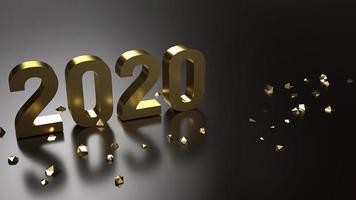 3D-Rendering 2020 Goldzahl für Neujahrskonzept. foto