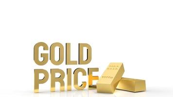 goldpreiswort und goldbarren für goldmarktinhalte 3d-rendering foto