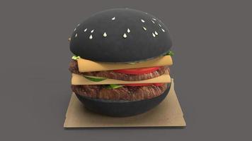 hamberger fast food für lebensmittelkonzept 3d-rendering. foto