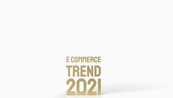 der goldene E-Commerce auf weißem Hintergrund für Online-Marketing 3D-Rendering. foto