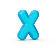 Aqua Blue Jelly x Brief isoliert auf weißem Hintergrund - 3D-Darstellung foto