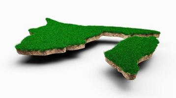 brunei karte boden land geologie querschnitt mit grünem gras und felsen bodentextur 3d illustration foto