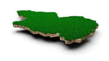 madina karte boden land geologie querschnitt mit grünem gras und felsen bodentextur 3d illustration foto