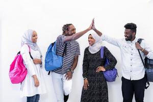 Porträt einer afrikanischen Studentengruppe foto