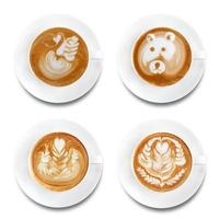 Latte Art Kaffee isoliert auf weißem Hintergrund foto