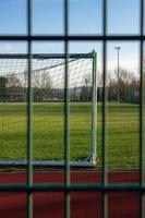 Fußballplatz mit Toren foto