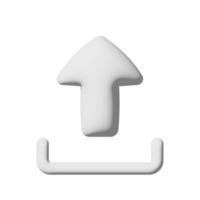 Upload-Symbol 3d isoliert auf weißem Hintergrund foto