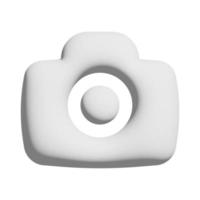 Kamerasymbol 3d isoliert auf weißem Hintergrund foto