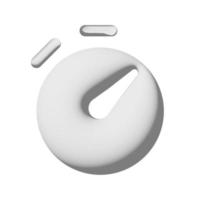 Timer-Symbol 3d isoliert auf weißem Hintergrund foto