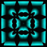 kreatives 3D-Design blau verzierte ornamentale Texturdetails auf schwarzem Hintergrund foto