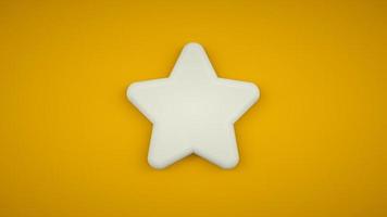 spitzes gelbes Fünf-Sterne-Symbol. 3D gelber Stern foto