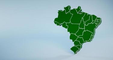 brasilienkarte, staaten und regionen staaten. 3D-Intro-Hintergrund der brasilianischen Karte. 3D-Rendering. foto