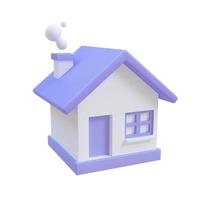 einfaches Haus. langfristige sparideen zum immobilienkauf. 3D-Darstellung mit Beschneidungspfad. foto