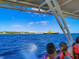 cancun quintana roo mexiko 2022 bootsfahrt cancun mexiko zur insel mujeres contoy walhai. foto